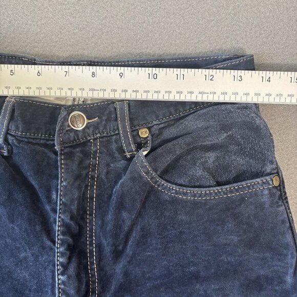 Vintage Wash & Wear W&W Dark Blue Suede Leather Pants Jeans Made Canada Mens 28 - Picture 8 of 16